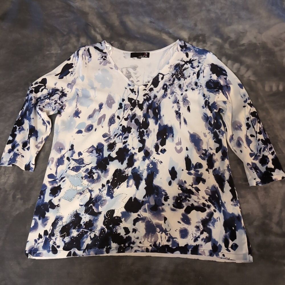 Laura 3/4 Sleeve Floral Blouse Women's XXL